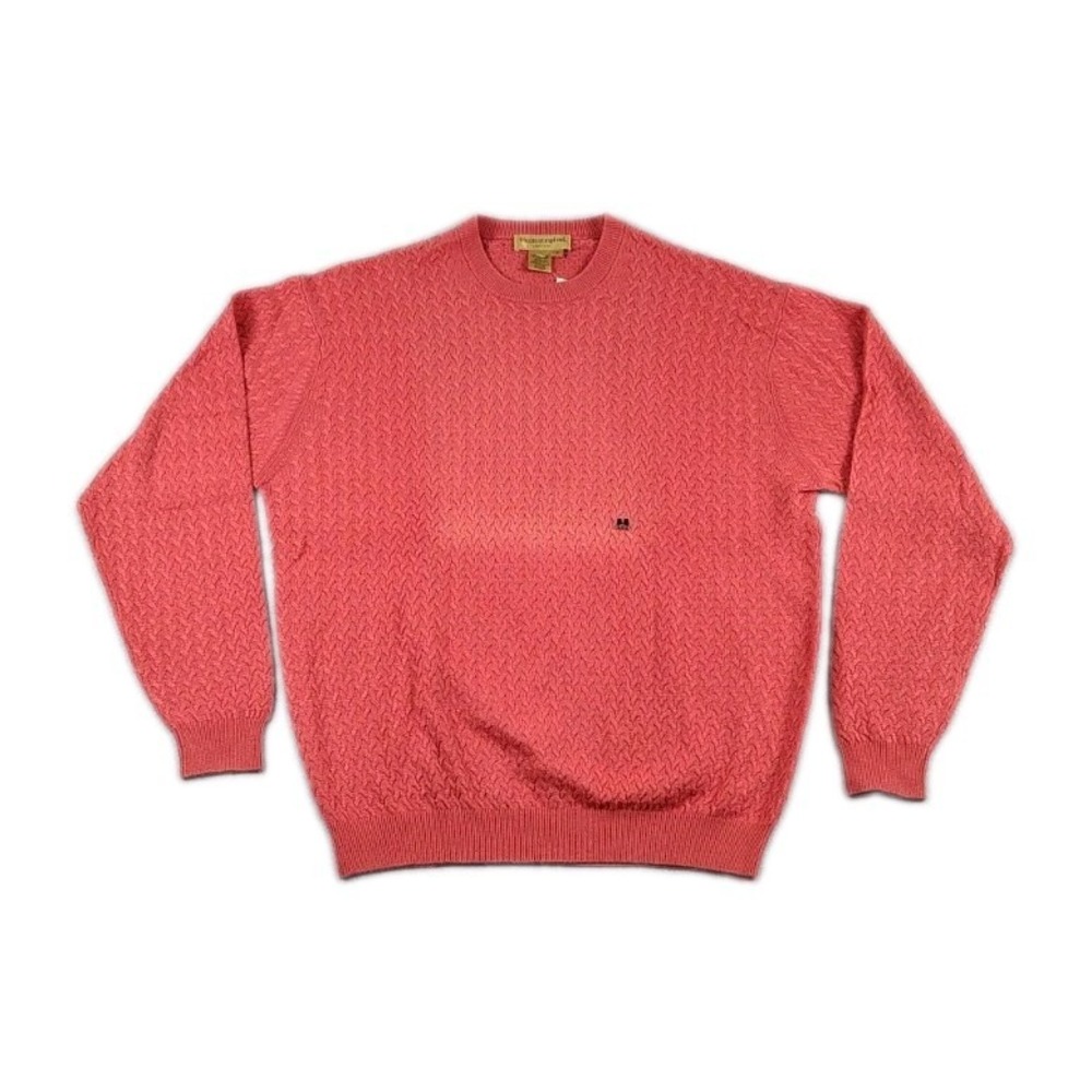 Tricots St Raphael Silk Cashmere Crew Neck Textured Sweater Men's M Salom Rose